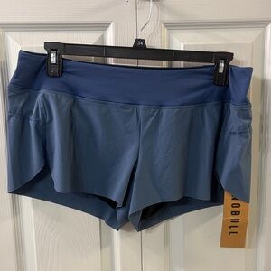 NWT NOBULL Steel Blue Women's 2 in 1 Shorts XL built in liner 3” inseam